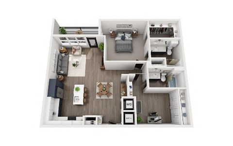 Floor plan for 2 beds, 2 baths, 1209 sqft